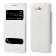 Cover Flip a Portafoglio S-View per Huawei Ascend G600 (Bianco)