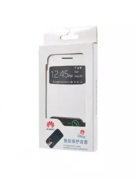 Cover Flip a Portafoglio S-View Huawei Ascend G600 Bianco
