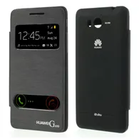 Cover Flip a Portafoglio S-View per Huawei Ascend G600 (Nero)