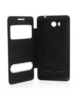 Cover Flip a Portafoglio S-View Huawei Ascend G600 Nero