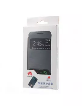 Cover Flip a Portafoglio S-View Huawei Ascend G600 Nero
