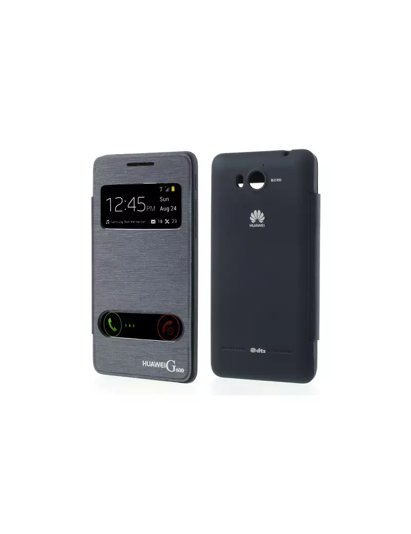 Cover Flip a Portafoglio S-View Huawei Ascend G600 Blu