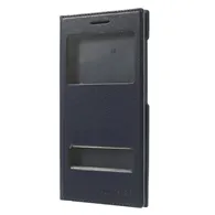 Cover Flip a Portafoglio S-View in Ecopelle per Huawei Ascend G6 3G (Blu)