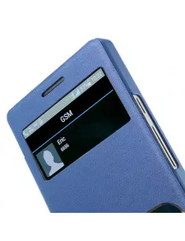 Cover Flip a Portafoglio S-View per Huawei Ascend P6 (Blu Chiaro)
