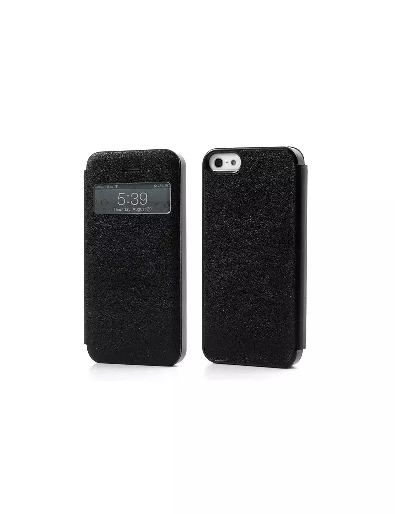 Cover Flip a Portafoglio S-View Ecopelle iPhone 5 5S Nero