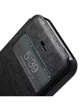 Cover Flip a Portafoglio S-View Ecopelle iPhone 5 5S Nero