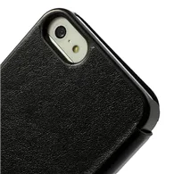 Cover Flip a Portafoglio S-View in Ecopelle per iPhone 5 5S (Nero)