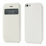 Cover Flip a Portafoglio S-View in Ecopelle per iPhone 5 5S (Bianco)