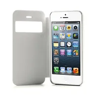 Cover Flip a Portafoglio S-View in Ecopelle per iPhone 5 5S (Bianco)