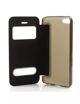 Cover Flip a Portafoglio S-View Ecopelle iPhone 5C Nero