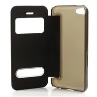 Cover Flip a Portafoglio S-View in Ecopelle per iPhone 5C (Nero)