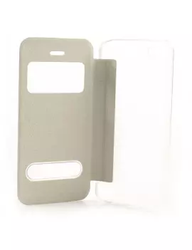 Cover Flip a Portafoglio S-View Ecopelle iPhone 5C Bianco