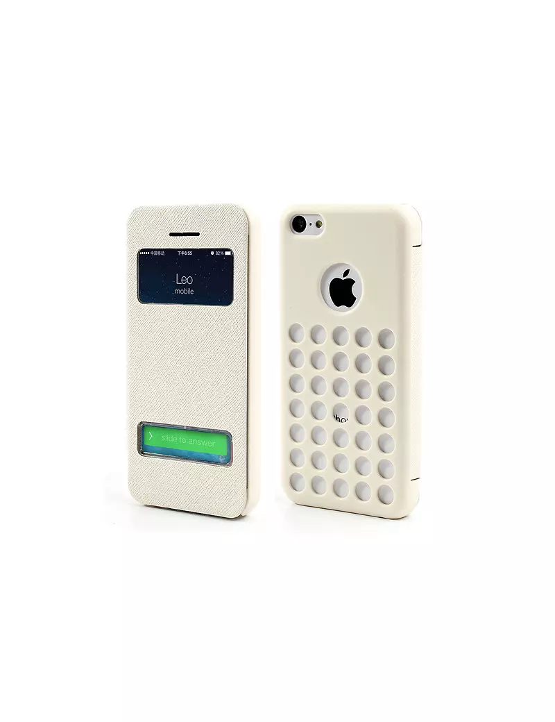 Cover Flip a Portafoglio S-View Fori iPhone 5C Bianco