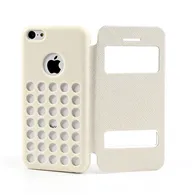 Cover Flip a Portafoglio S-View con Fori per iPhone 5C (Bianco)
