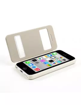 Cover Flip a Portafoglio S-View Fori iPhone 5C Bianco