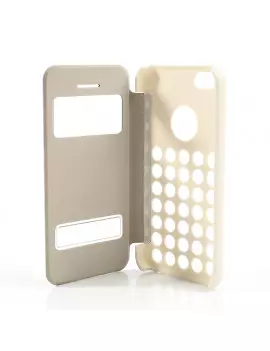 Cover Flip a Portafoglio S-View Fori iPhone 5C Bianco