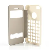 Cover Flip a Portafoglio S-View con Fori per iPhone 5C (Bianco)