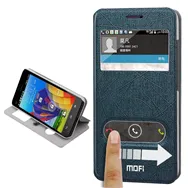 Cover Flip a Portafoglio S-View in Ecopelle per Huawei Ascend G620 (Blu)