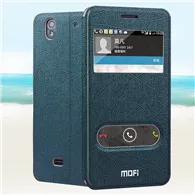 Cover Flip a Portafoglio S-View in Ecopelle per Huawei Ascend G620 (Blu)