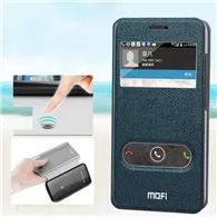 Cover Flip a Portafoglio S-View in Ecopelle per Huawei Ascend G620 (Blu)