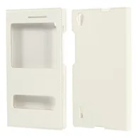 Cover Flip a Portafoglio S-View in Ecopelle per Huawei Ascend P7 (Bianco)
