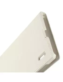 Cover Flip a Portafoglio S-View in Ecopelle per Huawei Ascend P7 (Bianco)