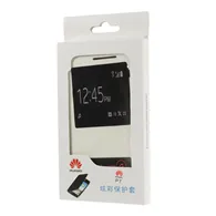 Cover Flip a Portafoglio S-View in Ecopelle per Huawei Ascend P7 (Bianco)
