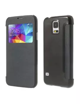 Cover Flip a Portafoglio S-View per Samsung Galaxy S5 G900 Nero
