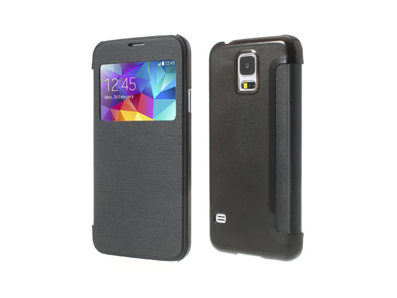 Cover Flip a Portafoglio S-View per Samsung Galaxy S5 G900 Nero