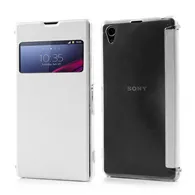 Cover Flip a Portafoglio S-View in Ecopelle per Sony Xperia Z1 (Bianco)