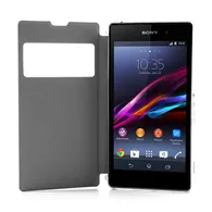Cover Flip a Portafoglio S-View in Ecopelle per Sony Xperia Z1 (Bianco)