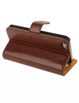 Cover Flip a Portafoglio in Ecopelle Carta Credito per iPhone 5 5S Marrone 6922112157738