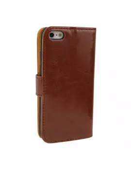 Cover Flip a Portafoglio in Ecopelle Carta Credito per iPhone 5 5S Marrone 6922112157738