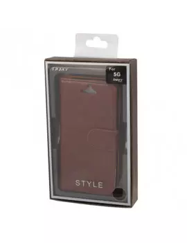 Cover Flip a Portafoglio in Ecopelle Carta Credito per iPhone 5 5S Marrone 6922112157738