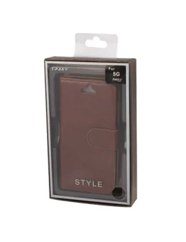 Cover Flip a Portafoglio in Ecopelle Carta di Credito per iPhone 5 5S (Marrone)