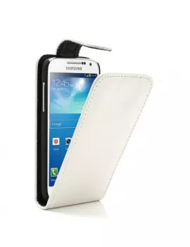 Cover Flip a Portafoglio in Ecopelle per Samsung S4 Mini i9190 (Panna)