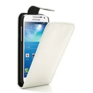 Cover Flip a Portafoglio in Ecopelle per Samsung S4 Mini i9190 (Panna)