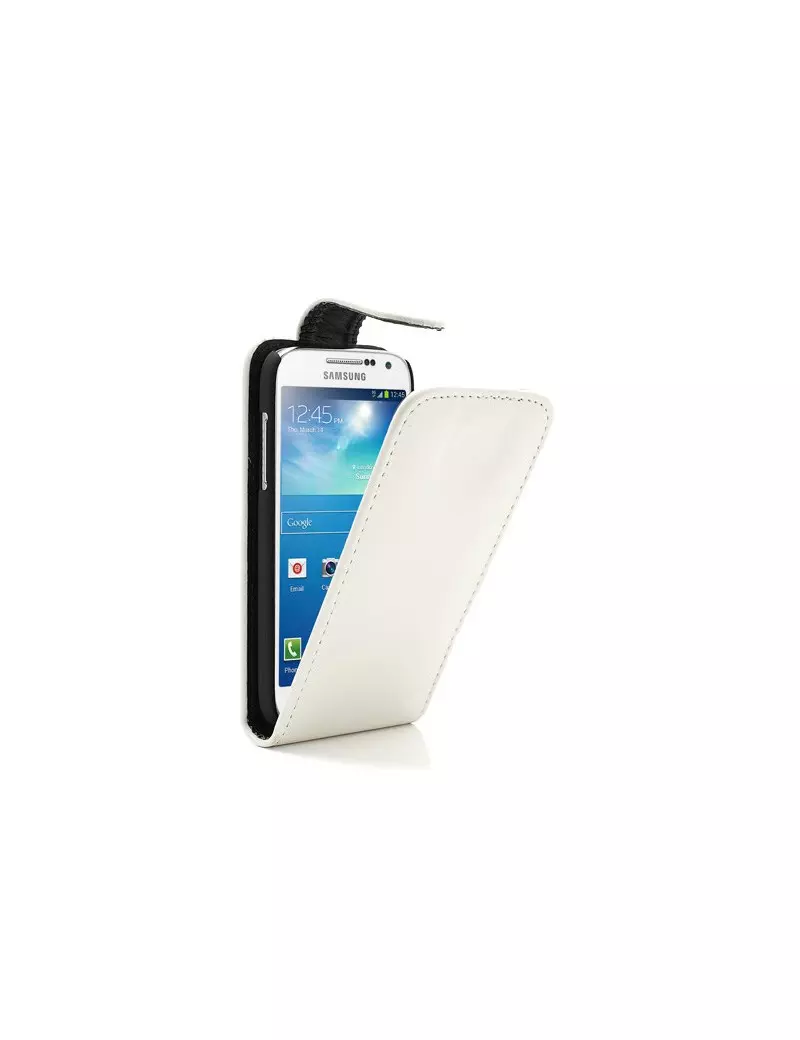 Cover Flip a Portafoglio in Ecopelle per Samsung S4 Mini i9190 (Panna)