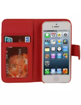 Cover Flip a Portafoglio Carta Credito per iPhone 5 5S Rosso 6922123361575