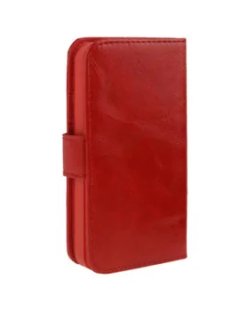 Cover Flip a Portafoglio Carta di Credito per iPhone 5 5S (Rosso)