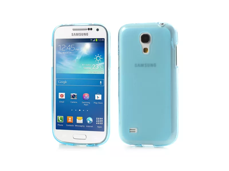 Toeval Fabel Reageer Cover in Silicone per Samsung S4 Mini i9190 Azzurro