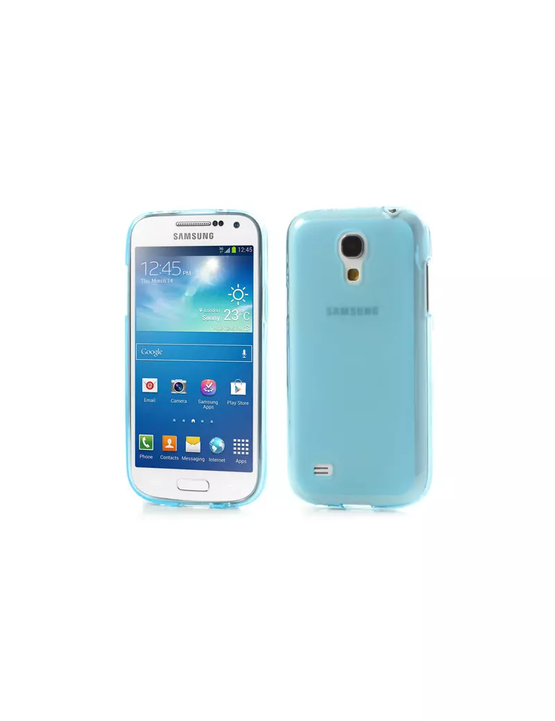 Toeval Fabel Reageer Cover in Silicone per Samsung S4 Mini i9190 Azzurro