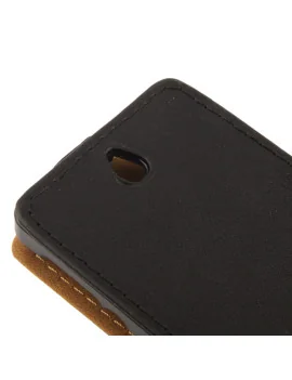 Cover Flip Magnetica in Ecopelle per Sony Xperia E Dual C1605 (Nero)