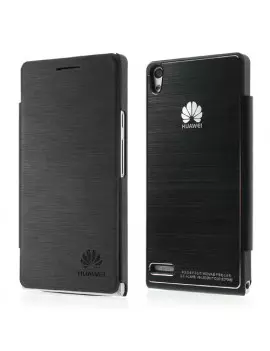 Cover Rigida per Huawei Ascend P6 Metal Style (Nero)
