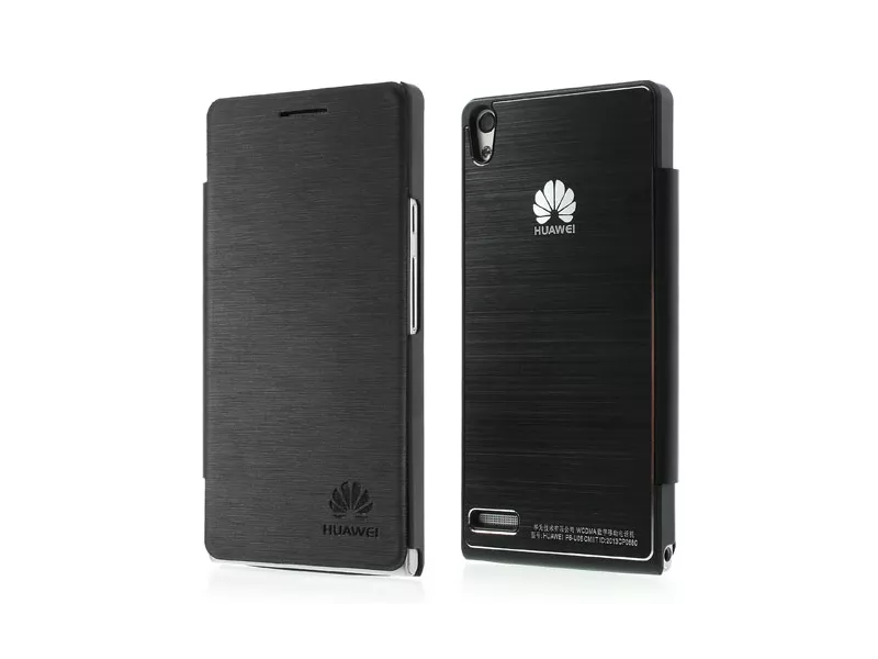 Cover Rigida per Huawei Ascend P6 Metal Style (Nero)