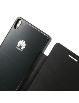 Cover Rigida per Huawei Ascend P6 Metal Style (Nero)