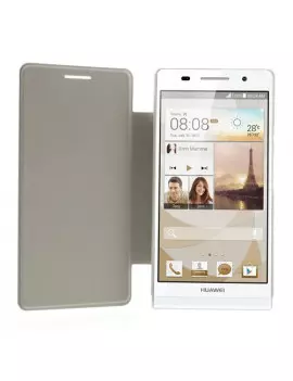 Cover Rigida per Huawei Ascend P6 Metal Style Bianco