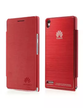 Cover Rigida per Huawei Ascend P6 Metal Style Rosso