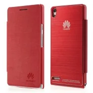 Cover Rigida per Huawei Ascend P6 Metal Style (Rosso)