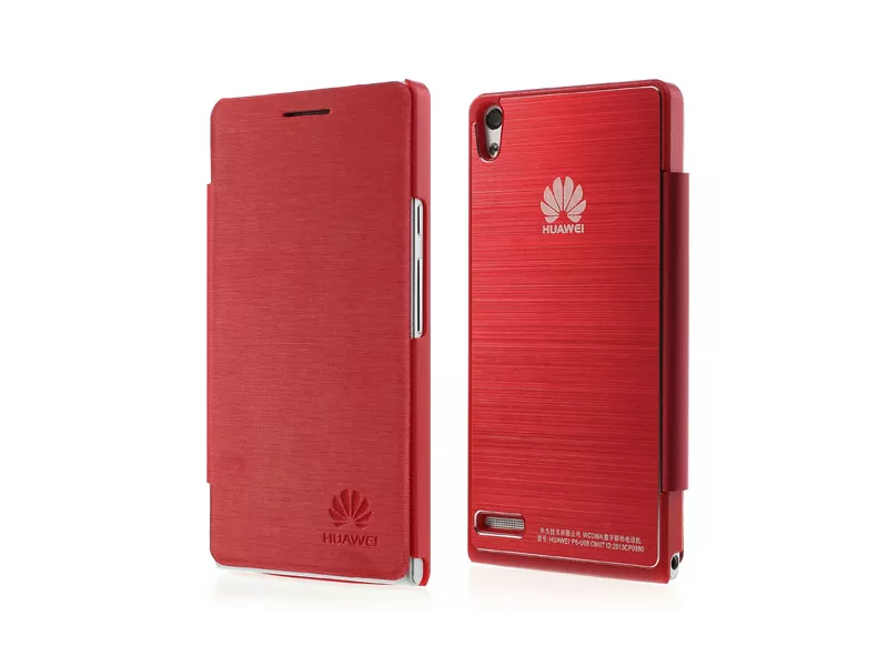 Cover Rigida per Huawei Ascend P6 Metal Style (Rosso)